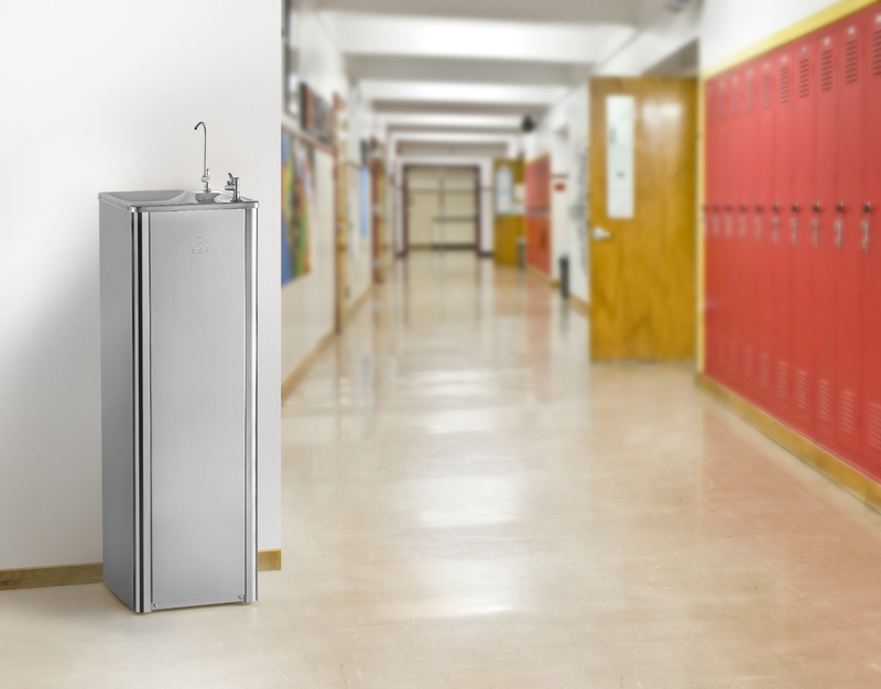 Purificador Inox Coluna, modelo de piso em aço inoxidável